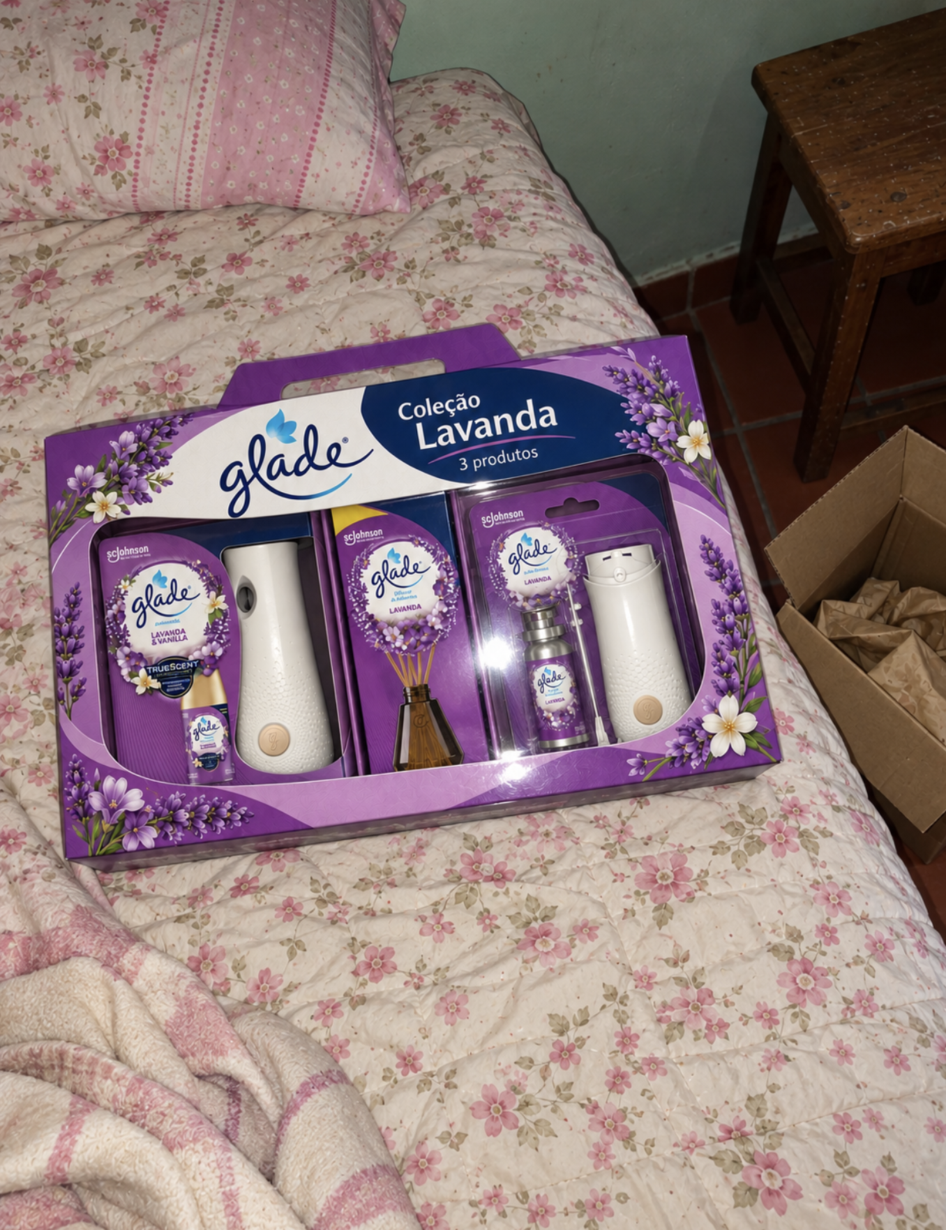 Foto enviada por Mariana Lu mostrando o kit Glade Coleção Lavanda